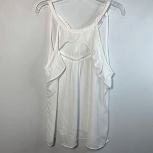 SOHO Racerback Sheer White Blouse Size Medium